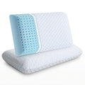 Cooling gel memory foam pillow, cutaway showing gel layer