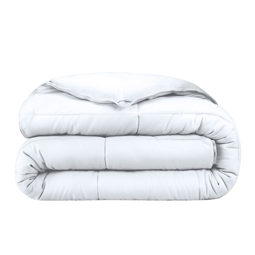 White down-alternative duvet insert, folded