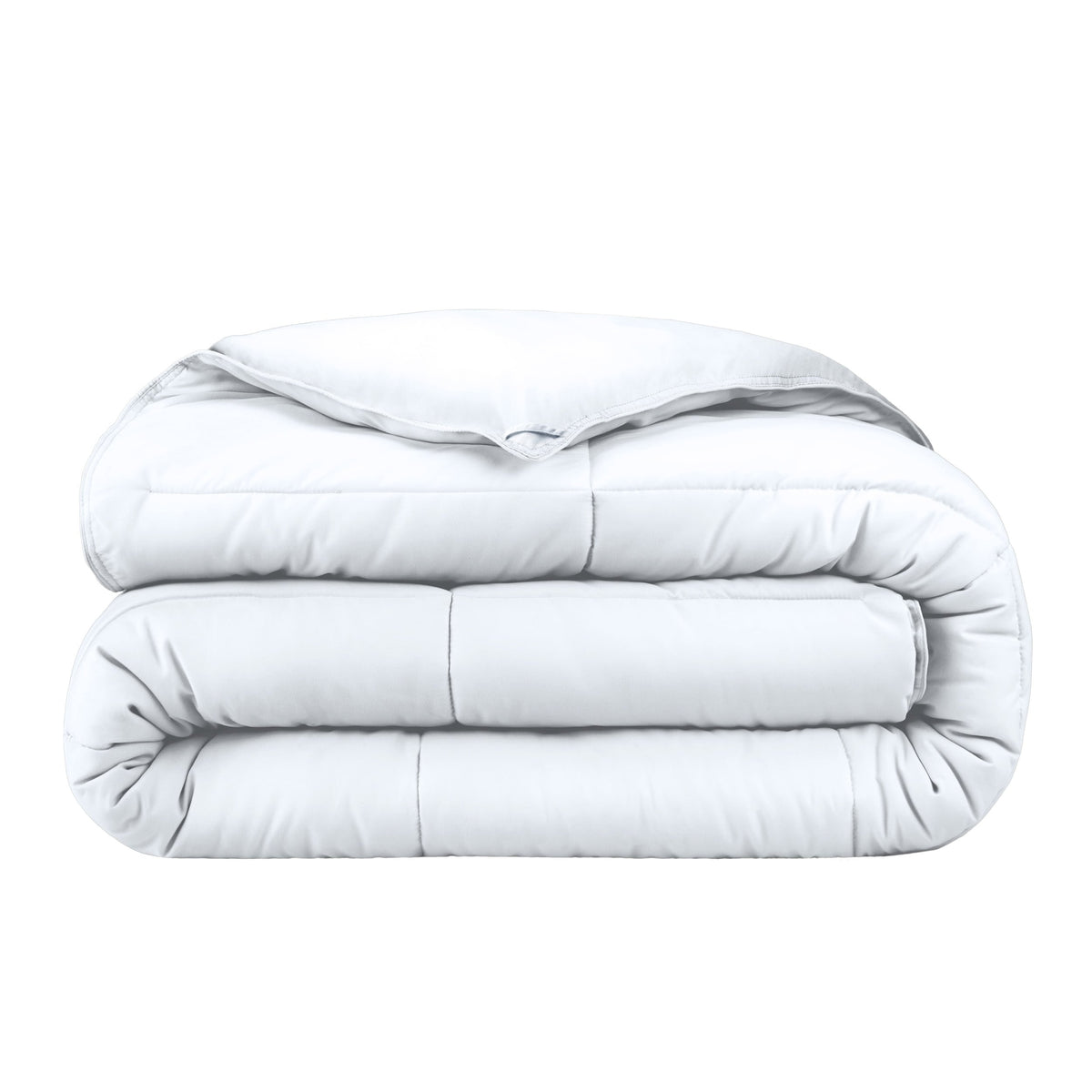 White down-alternative duvet insert, folded