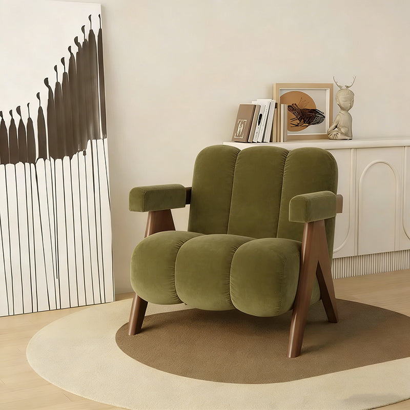 Boucle accent chair detail