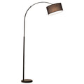 Modern black arc floor lamp with marble base