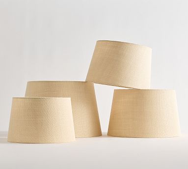 Light tan tapered drum lamp shade, front view