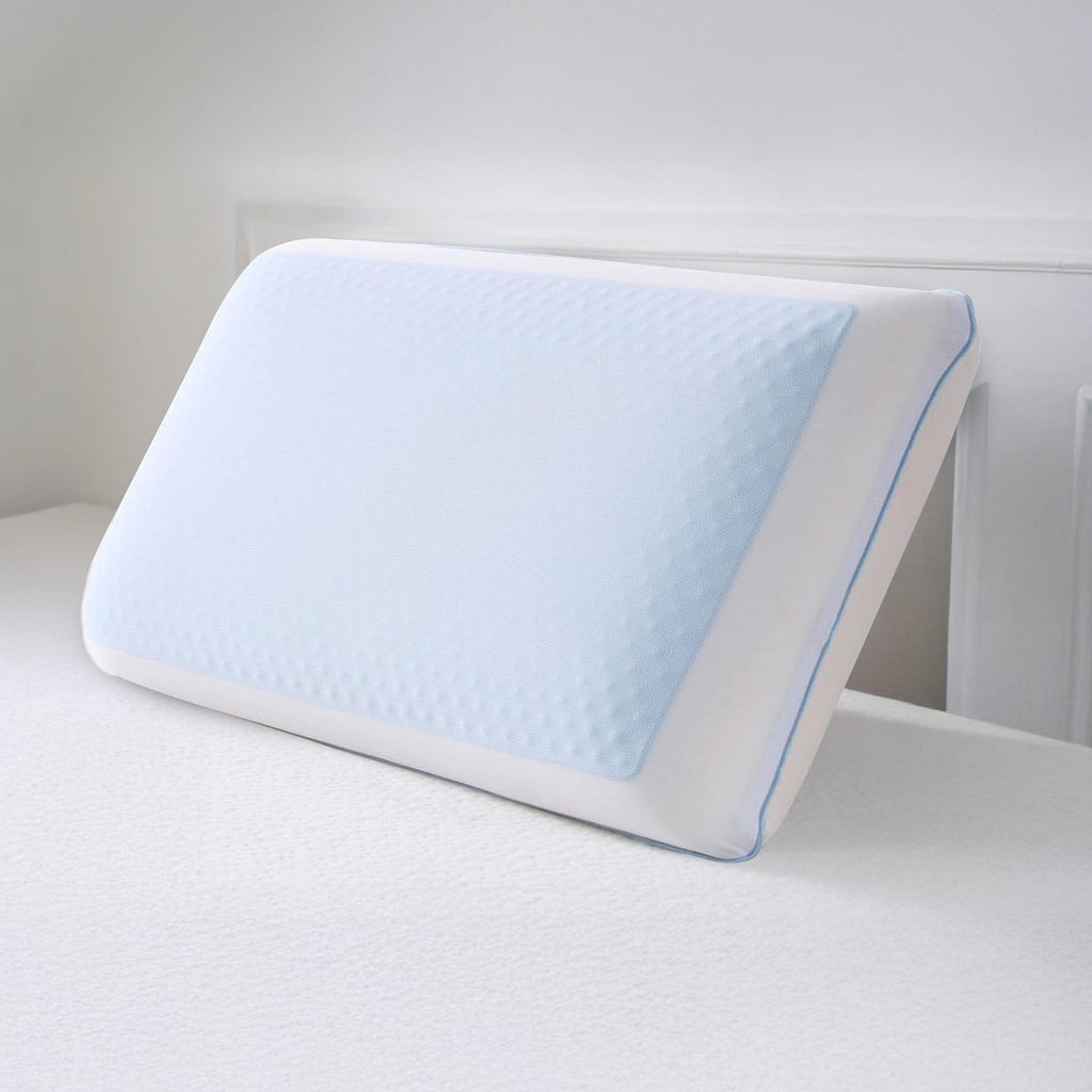 Cooling gel memory foam pillow on bed